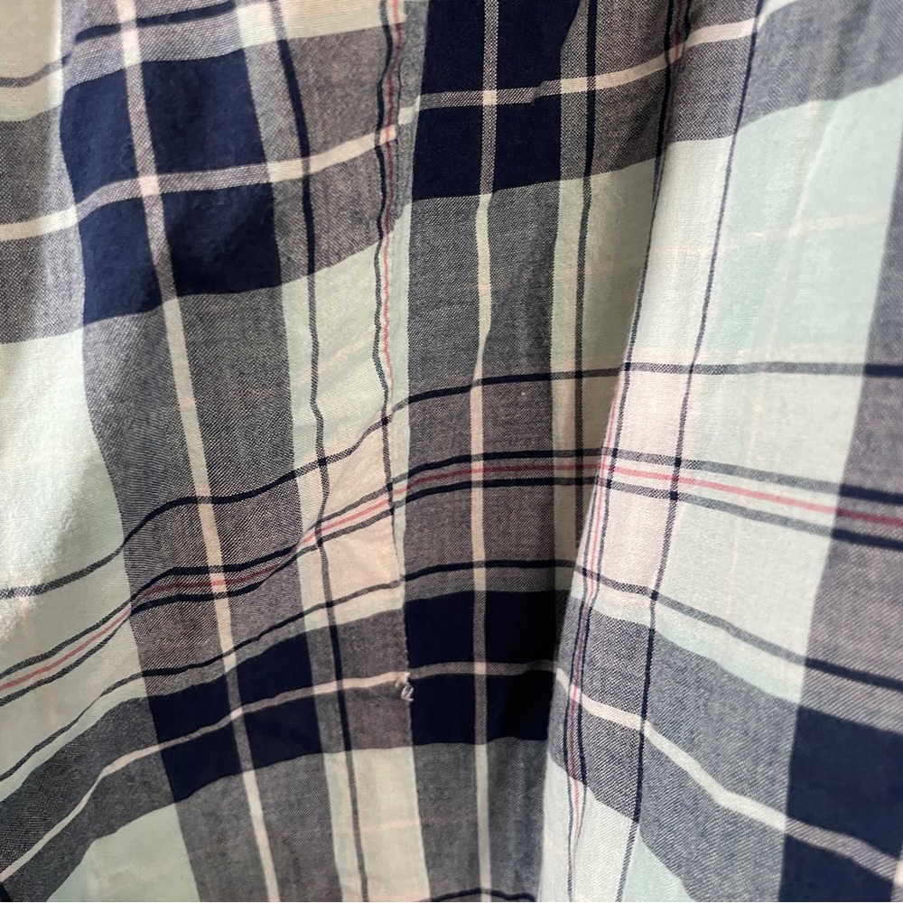torrid Plaid Camp Shirt Plaid Alike Blue Button Front Button Sleeves Plus Size 5 - Picture 14 of 14